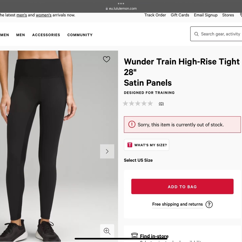 NWT Lululemon Wunder Train High-Rise Legging 28” Satin Panel sz8